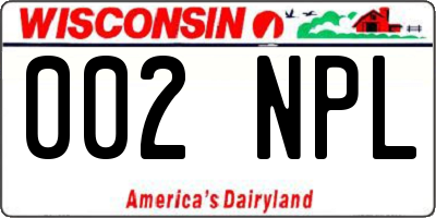 WI license plate 002NPL
