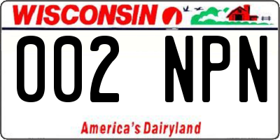 WI license plate 002NPN