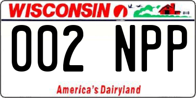 WI license plate 002NPP
