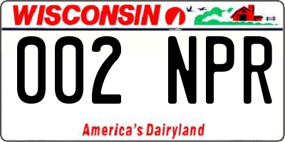 WI license plate 002NPR