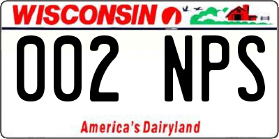 WI license plate 002NPS