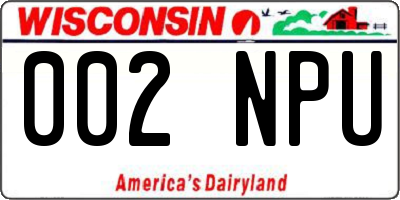 WI license plate 002NPU