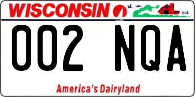 WI license plate 002NQA