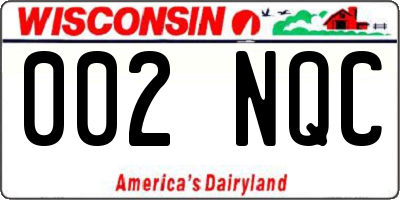 WI license plate 002NQC