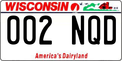 WI license plate 002NQD