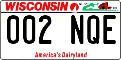 WI license plate 002NQE
