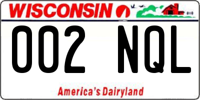 WI license plate 002NQL