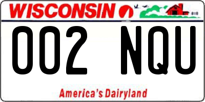 WI license plate 002NQU