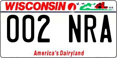 WI license plate 002NRA