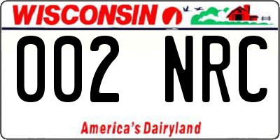 WI license plate 002NRC