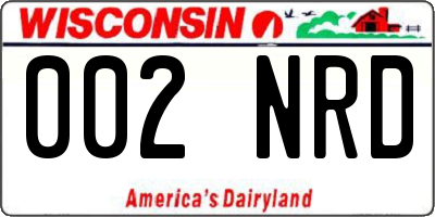WI license plate 002NRD