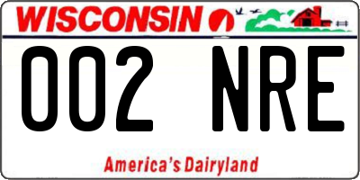WI license plate 002NRE