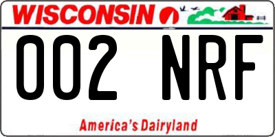 WI license plate 002NRF