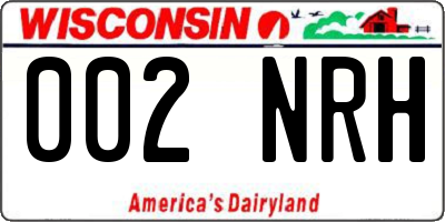 WI license plate 002NRH