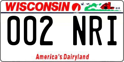 WI license plate 002NRI