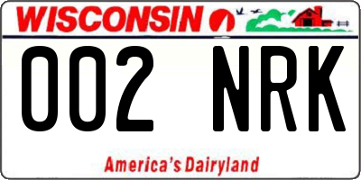 WI license plate 002NRK