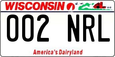 WI license plate 002NRL