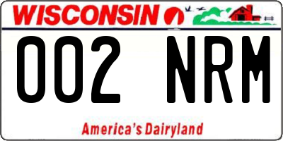 WI license plate 002NRM