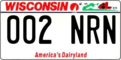 WI license plate 002NRN