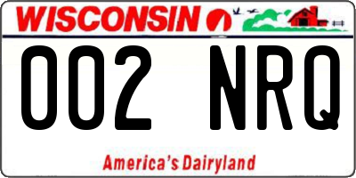 WI license plate 002NRQ