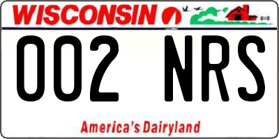 WI license plate 002NRS
