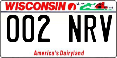 WI license plate 002NRV