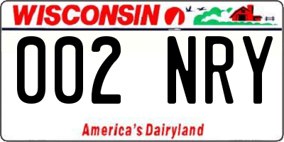WI license plate 002NRY