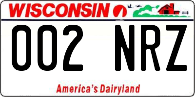 WI license plate 002NRZ