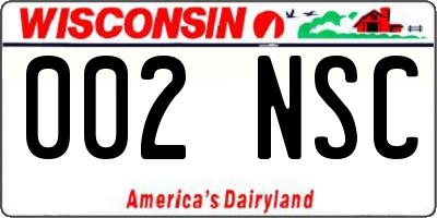 WI license plate 002NSC