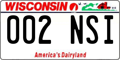 WI license plate 002NSI