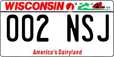 WI license plate 002NSJ