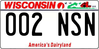 WI license plate 002NSN