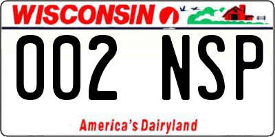 WI license plate 002NSP
