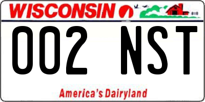 WI license plate 002NST