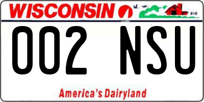 WI license plate 002NSU