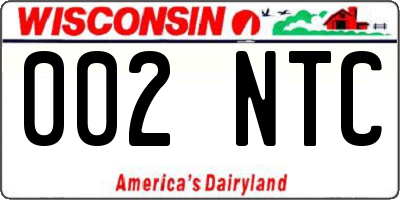 WI license plate 002NTC