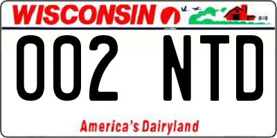 WI license plate 002NTD