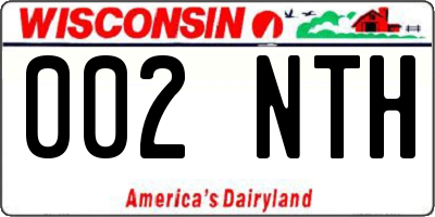WI license plate 002NTH