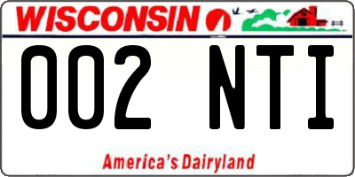 WI license plate 002NTI