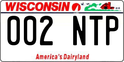 WI license plate 002NTP