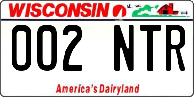 WI license plate 002NTR