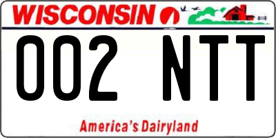 WI license plate 002NTT