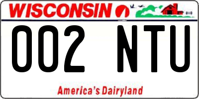 WI license plate 002NTU
