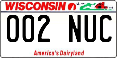 WI license plate 002NUC