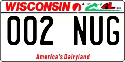 WI license plate 002NUG