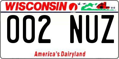 WI license plate 002NUZ
