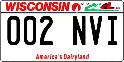 WI license plate 002NVI