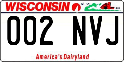 WI license plate 002NVJ