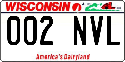 WI license plate 002NVL