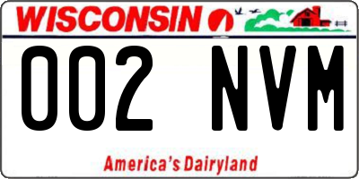 WI license plate 002NVM